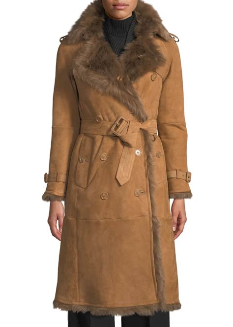 Burberry Tolladine Shearling Trench Coat 